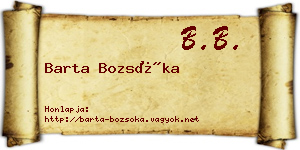 Barta Bozsóka névjegykártya